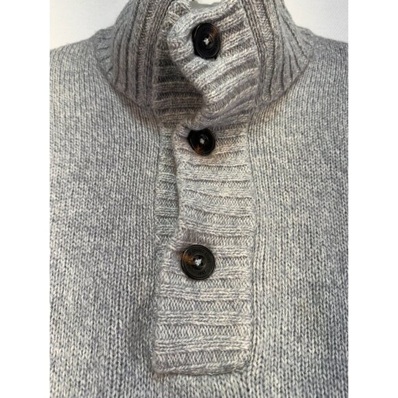Mens Wool-Blend Preppy Academia Button-Up Sweater Size L Gray Classic - Picture 10 of 15